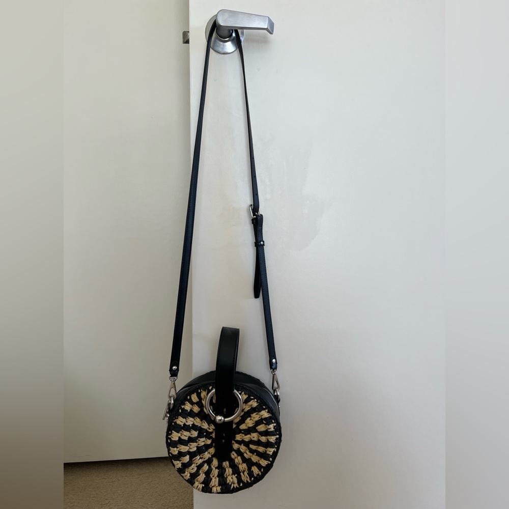 NWT! Rebecca Minkoff black straw crossbody